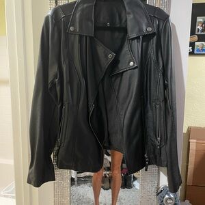 Max Studio black moto faux leather jacket